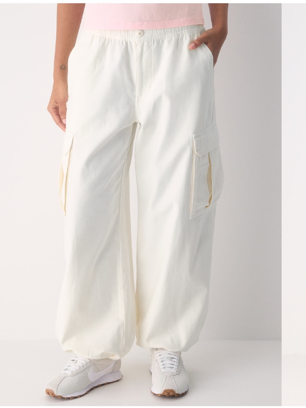 TNA Light Birch High-Rise Cargo Pants with Tags